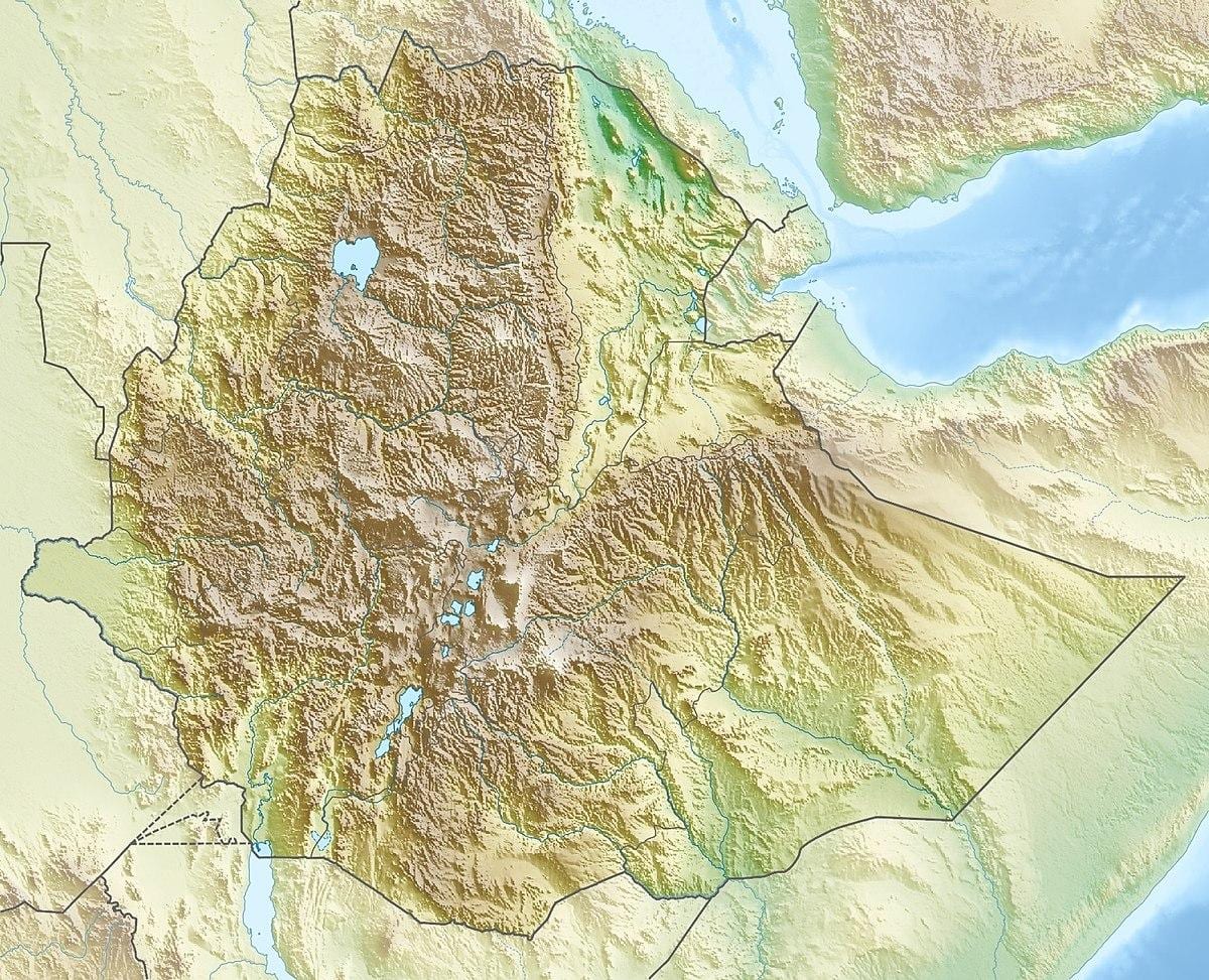 mapa Etiopczyk góry