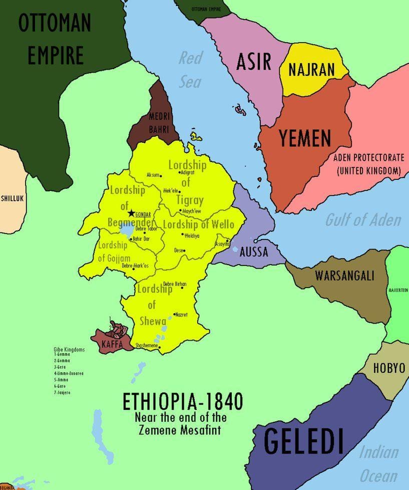 mapa Etiopii imperium