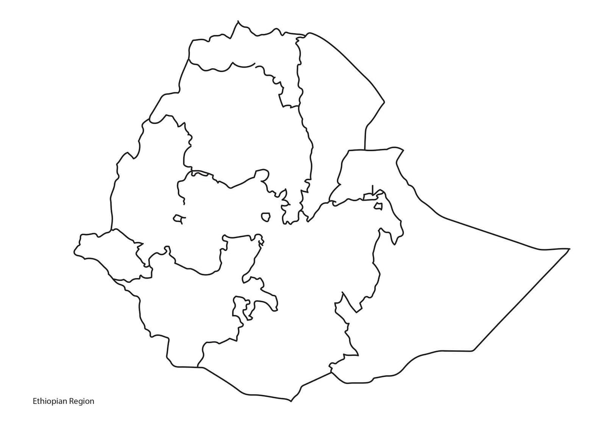 pusta mapa Etiopii
