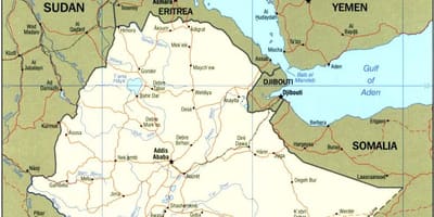 Mapa Etiopii kartografii 