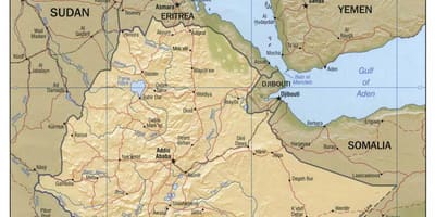 Mapa Etiopii mapie 1980