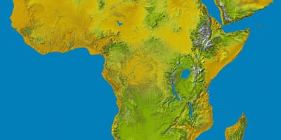 Mapa Etiopii wyżyn na świat