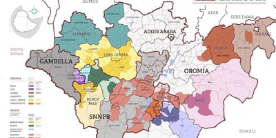 Mapa Etiopii kawa