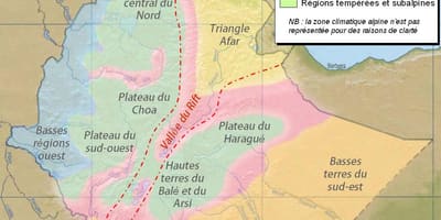Mapa Etiopii klimatu