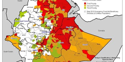Mapa Etiopii susza