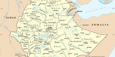 Polityczna mapa Etiopii